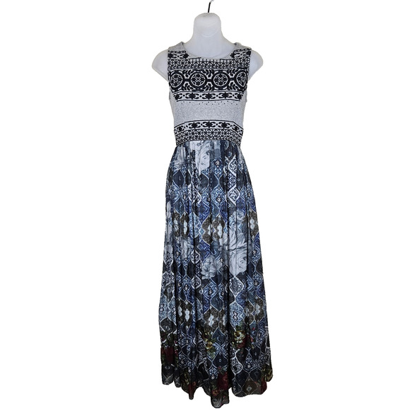 Anthropologie Hemant & Nandita Revolve Beaded Maxi Dress Silk Embellish Size XS - Picture 2 of 15
